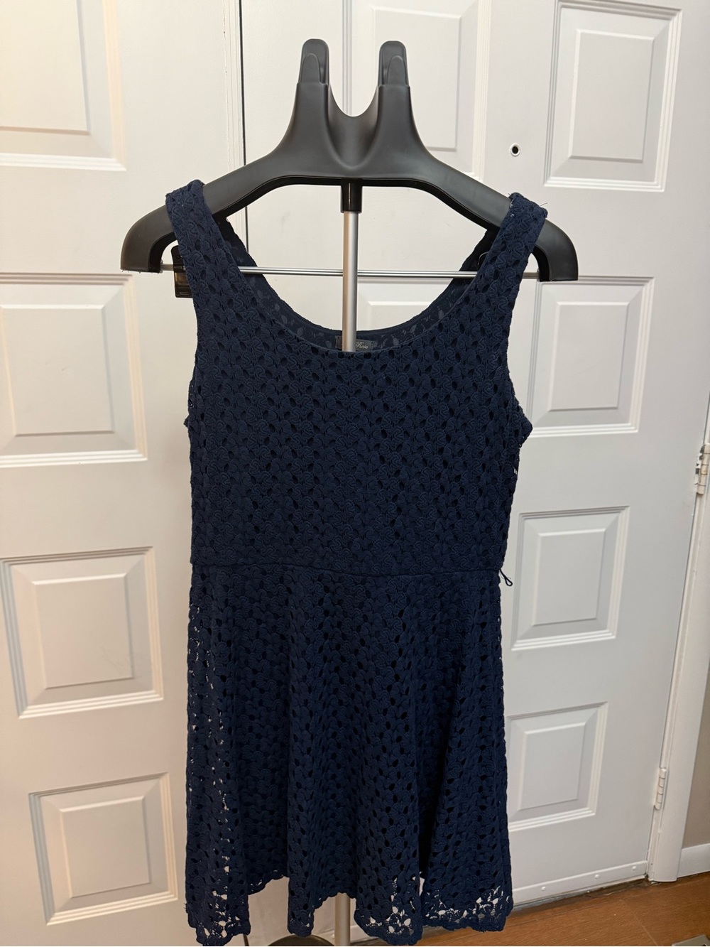 Lily Rose Navy Crochet Midi Dress